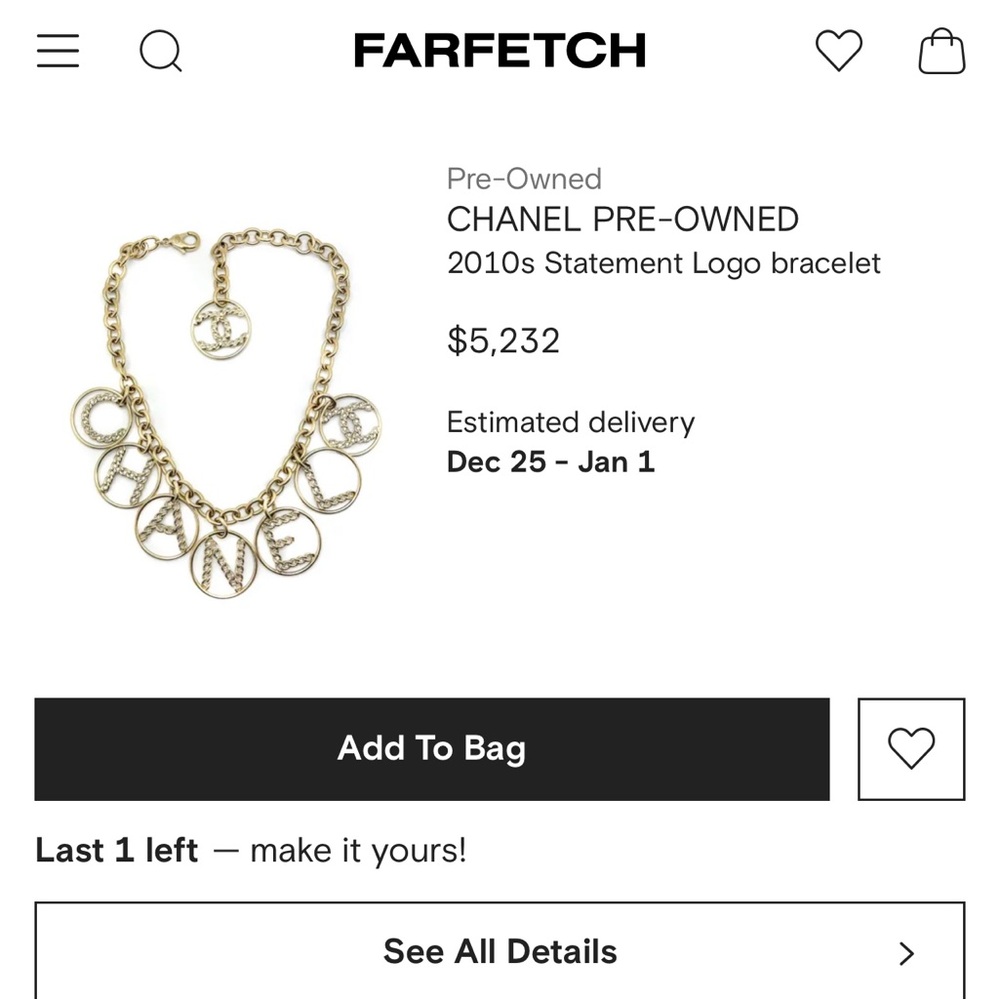 CHANEL Runway Logo Charm Necklace with Rhinestones - Picture 6 of 6